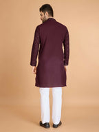 Vastranavya Maroon Exclusive Festival Wear Viscose Silk Thread & Sequence Embroidered Work Kurta with Dupatta