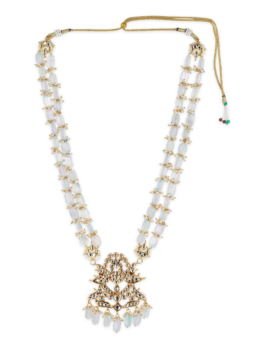 Gold-Toned White Brass Gold-Plated Necklace - Ruby Raang - Distacart