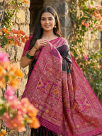 Shree Shyam Fashion Black Pochampally Silk Saree - Distacart