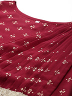 Ahalyaa Women's Traditional wear Ethnic Dress - Maroon - Distacart