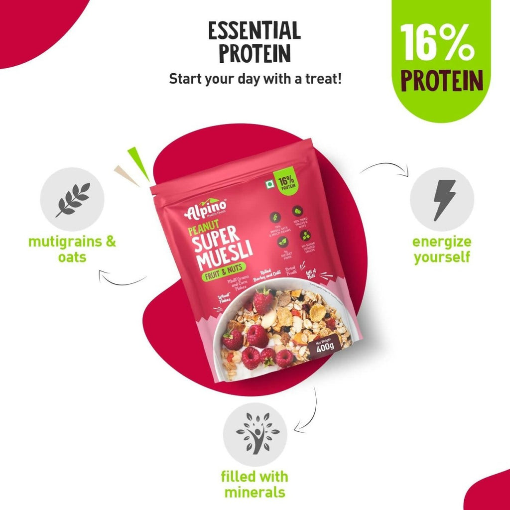 Alpino High Protein Super Muesli Fruit & Nuts - Distacart
