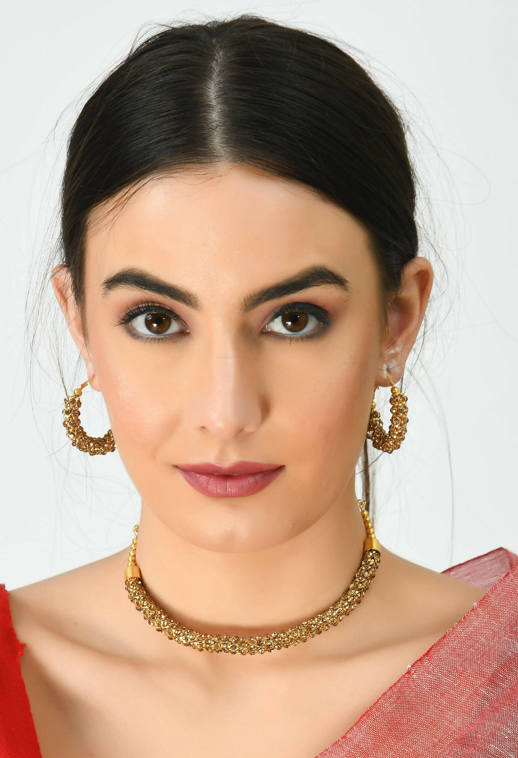 Mominos Fashion Johar Kamal Gold-Plated Brass Finish Hasli Design Choker For Women (Golden) - Distacart