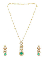 Natural Stones Antique finish Earrings and Necklace set - Ruby Raang