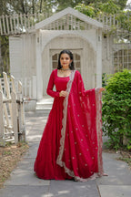 Joban Fashion Pink Georgette Sequence Embroidery Work Kurta Set - Distacart