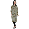 Kanoor Women's Multicolour A line Collar neck kurti