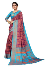 Vamika Purple Printed Art Silk Saree