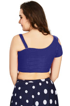 Aastha Fashion Women's Women's Blue Velvet Solid Readymade Blouse