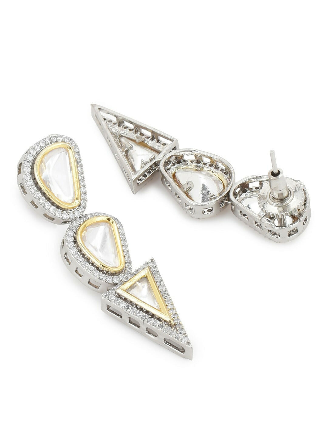 Diamond & Semi Precious Stone Neckpiece with Earrings with Chain - Ruby Raang