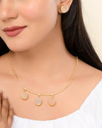 VOJ One Gram Gold Plated Stone Studded Necklace and Earrings Set - Distacart