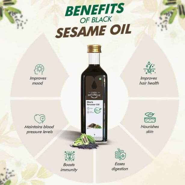 Farm Naturelle Wood Pressed Black Sesame Oil