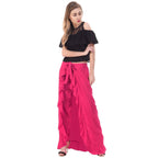 Asmaani Pink Color Plain Ruffle Palazzo