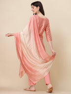 Embroidered Kurta With Pant & Dupatta Set, Multicolor - Hiral Fashion - Distacart