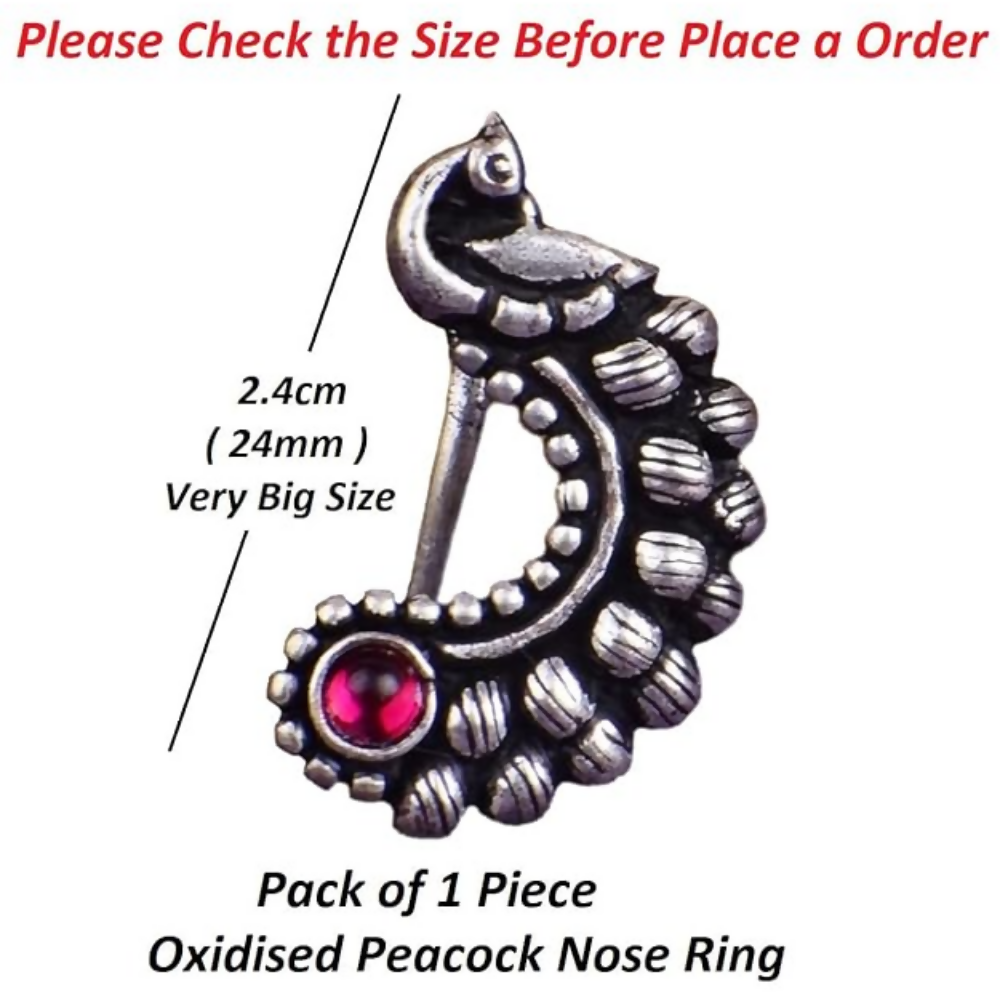Thanu's Craft Maharashtrian Nath Clip on Marathi Nose ring without Piercing Oxidized nose Pin - Distacart