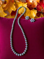 Inhanns Crystal Bloom – Single Line Necklace + Studs - Gray