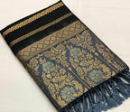Blue Silk Woven Saree with Unstitched Blouse - Hiral Fashion