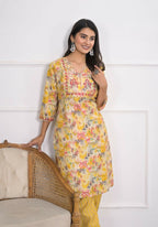Festive Wear Ethnic Yellow chanderi Stitched Suit - Anbazaar