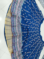 Jyoti Fashion Gorgeous Blue Sequins with Thread & Zari Embroidery Chinon Lehenga Choli with Dupatta