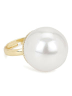 White Pearl Adjustable Ring- Ruby Raang