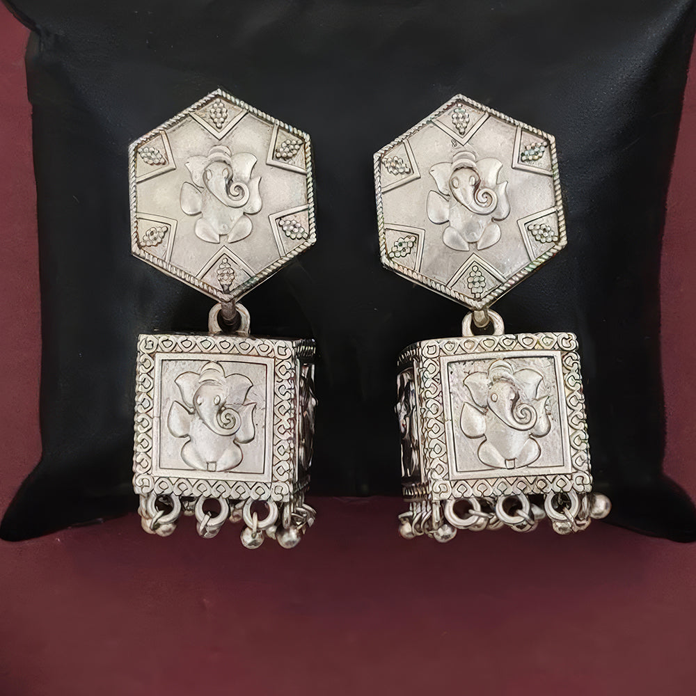 JS Fashion Oxidised Silver Antique Style Earrings for Women - Distacart