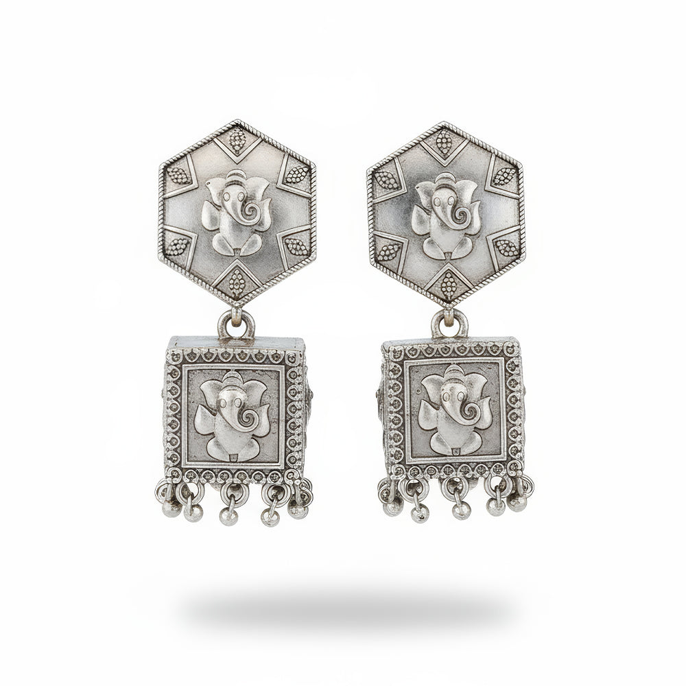JS Fashion Oxidised Silver Antique Style Earrings for Women - Distacart