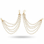 JS Fashion Cluster Pearls High Gold Polish Antique Kaan Chain Earrings for Women - Distacart