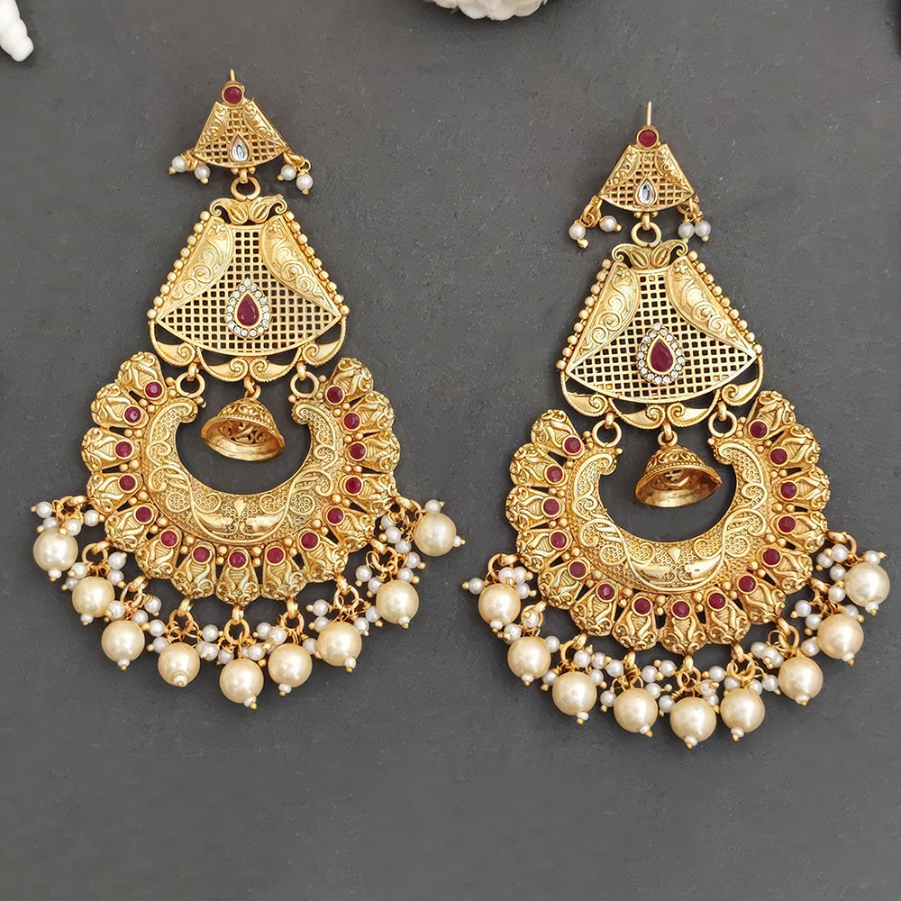 JS Fashion Designer Rajwadi Polish Antique Long Earrings for Women - Distacart