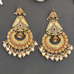 JS Fashion Designer Rajwadi Polish Antique Long Earrings for Women - Distacart