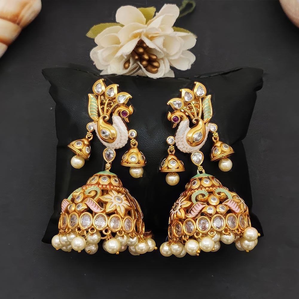 JS Fashion Peacock Kemp Jhumka Earrings for Women - Distacart