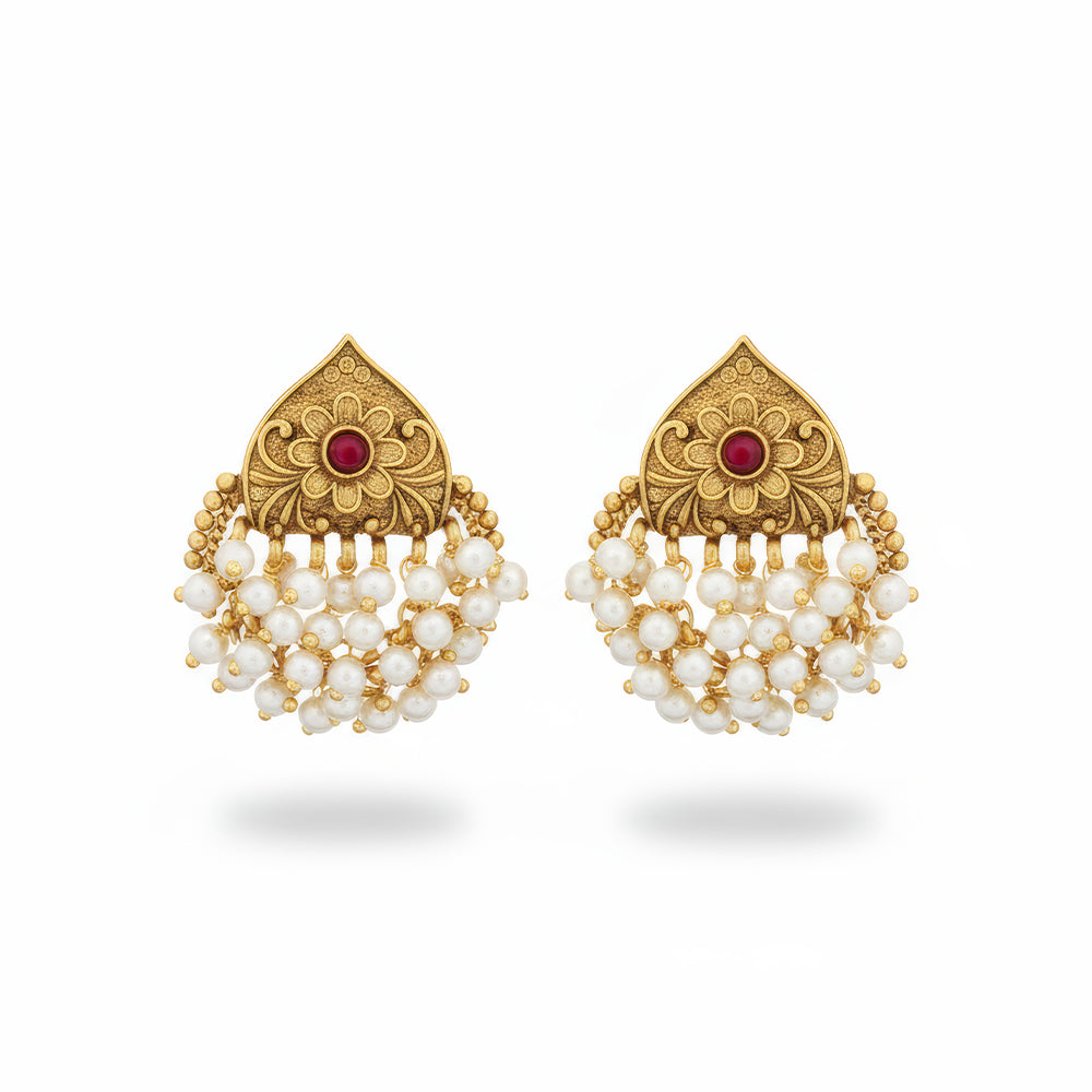 JS Fashion Beautiful Antique Jewellery Design High Gold Polish Earrings for Women - Distacart