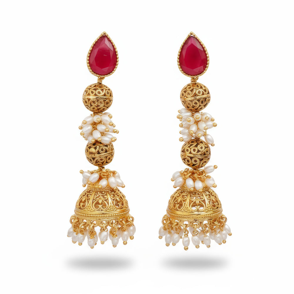 JS Fashion Designer Antique Jewellery High Gold Polish Earrings for Women - Distacart