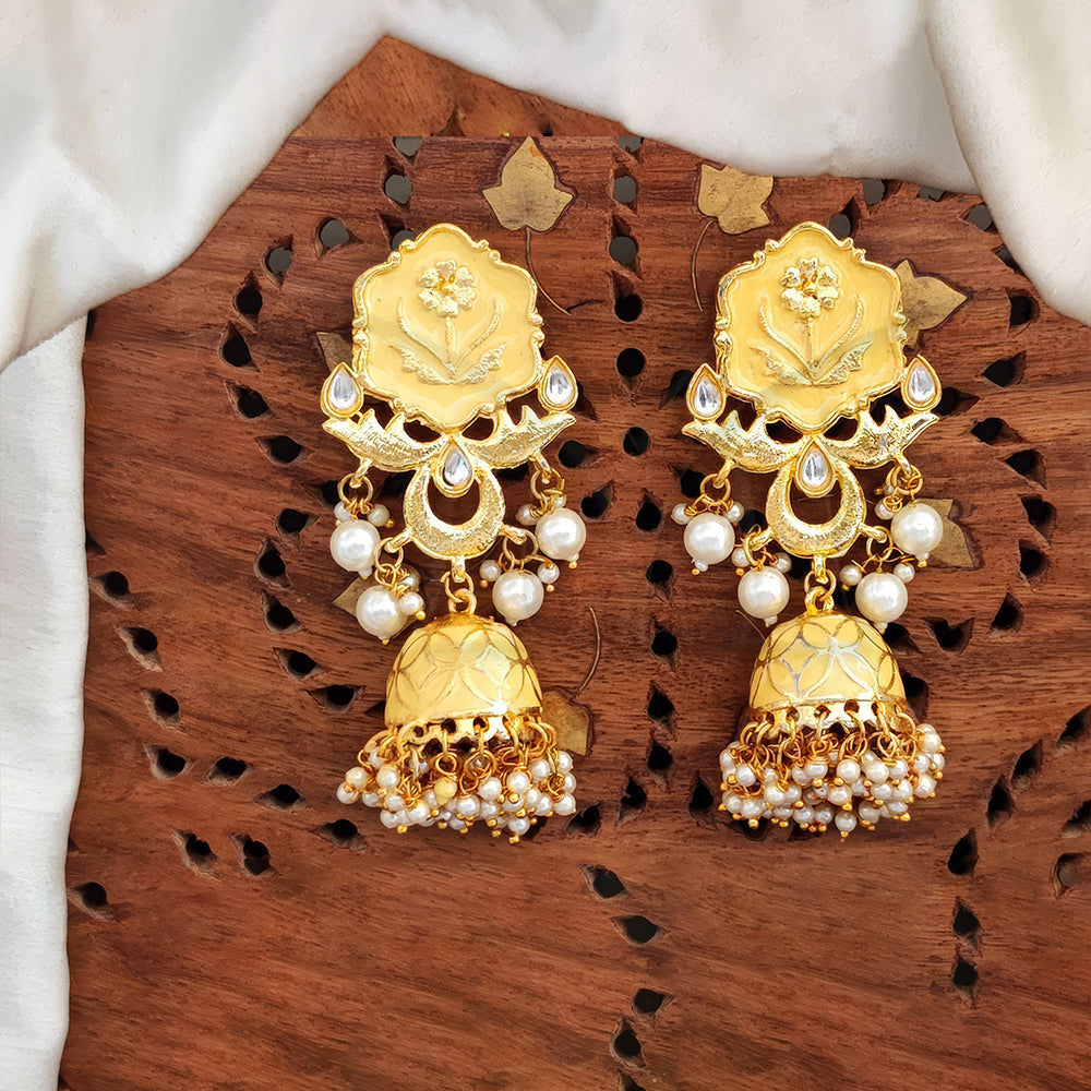 JS Fashion Antique High Gold Jhumka Earrings – Elegant Party Wear Traditional Jewelry for Women - Distacart
