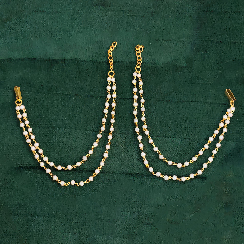 JS Fashion Traditional Double-Line Kaan Chain with Pearls for Women - Distacart