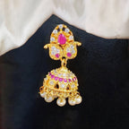 JS Fashion American Diamond Kemp Jhumka Earrings – Full Stone Traditional South Indian Style - Distacart