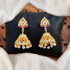 JS Fashion Short Jhumka Earrings with Full American Diamond Stone – Elegant Party Wear Design - Distacart