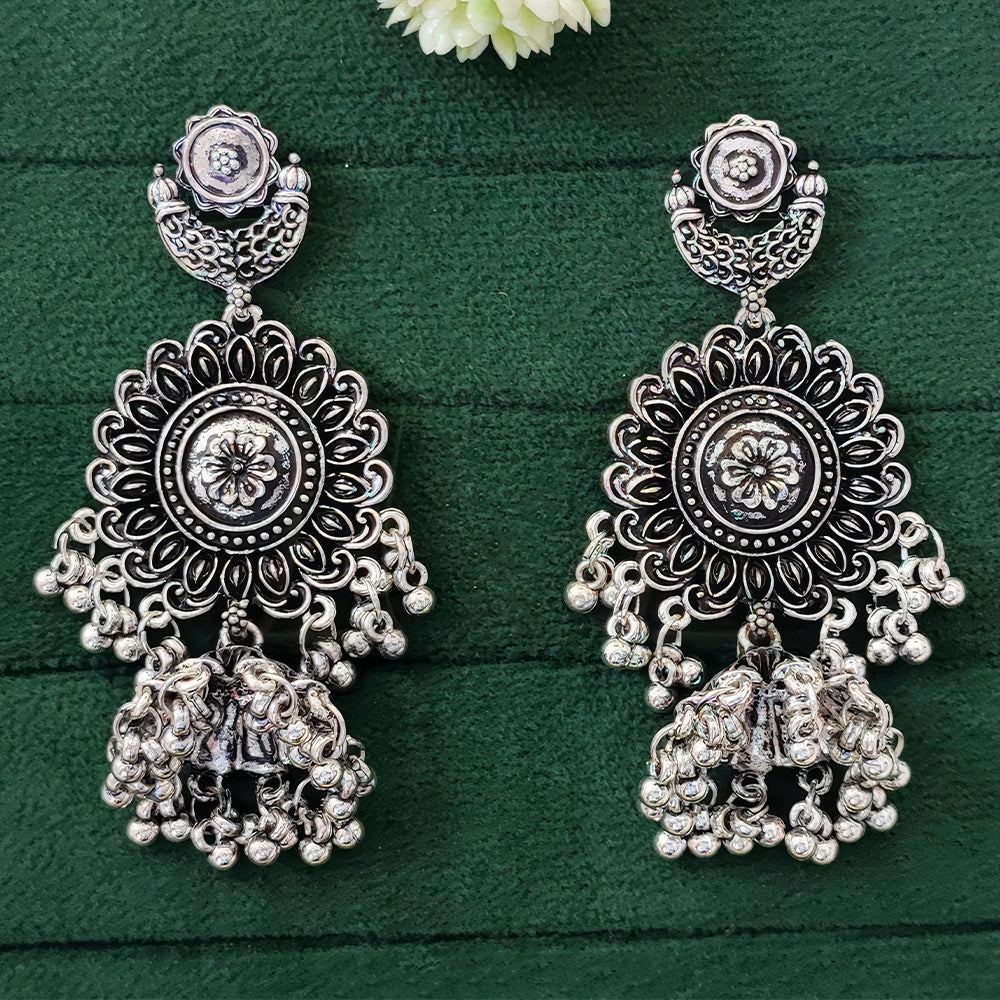 JS Fashion Designer Beautiful Oxidised Silver Earrings for Women & Girls - Distacart