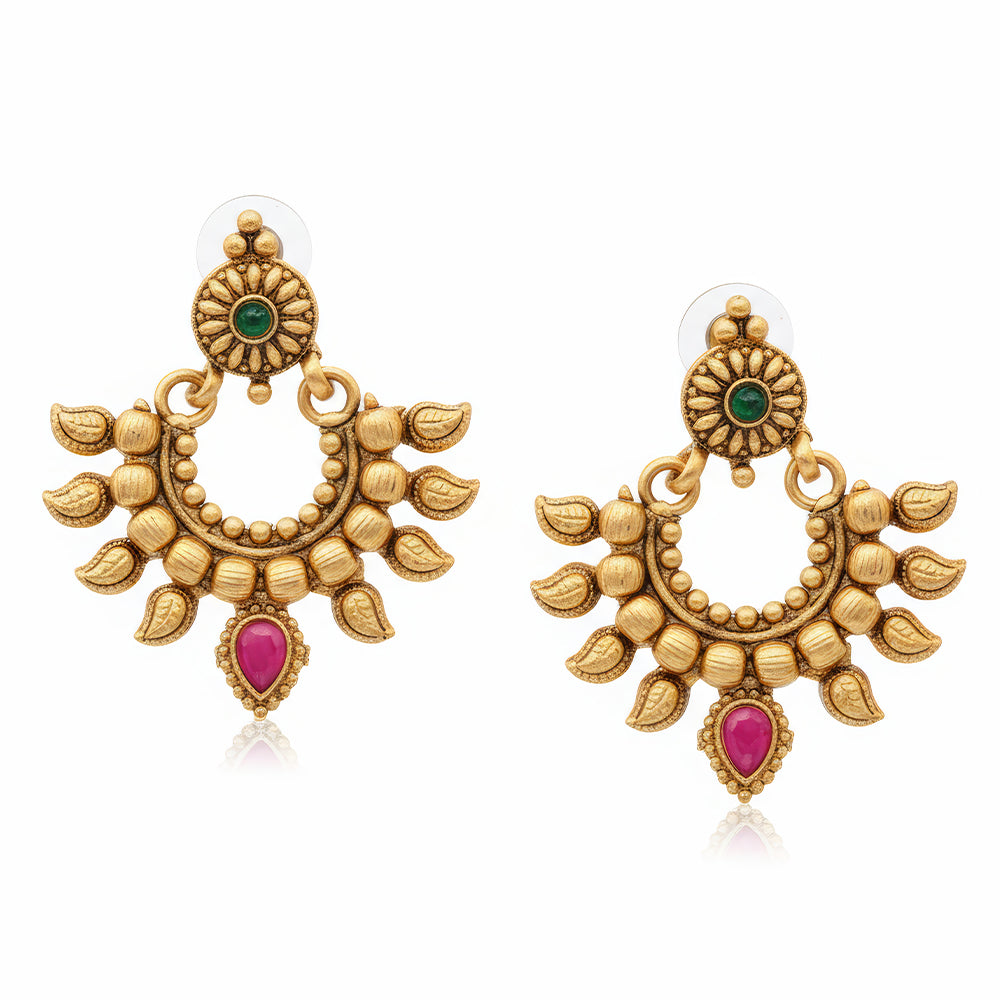 JS Fashion Beautiful Design High Gold Polish Full Stone Earrings for Women - Distacart