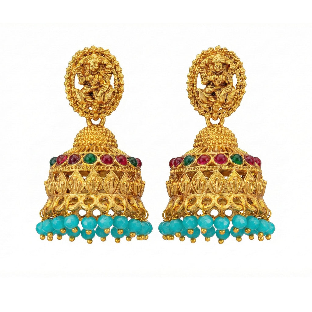 JS Fashion Antique Rajwadi Temple Designer Jhumka Earrings for Women & Girls - Distacart