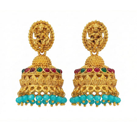 JS Fashion Antique Rajwadi Temple Designer Jhumka Earrings for Women & Girls