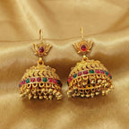JS Fashion Antique Rajwadi Lotus Top Designer Jhumka Earrings for Women & Girls - Distacart