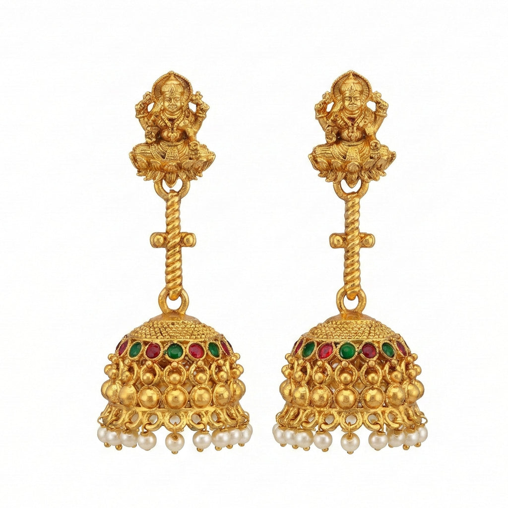 JS Fashion Traditional Rajwadi Gold Temple Jhumkas for Women & Girls - Distacart
