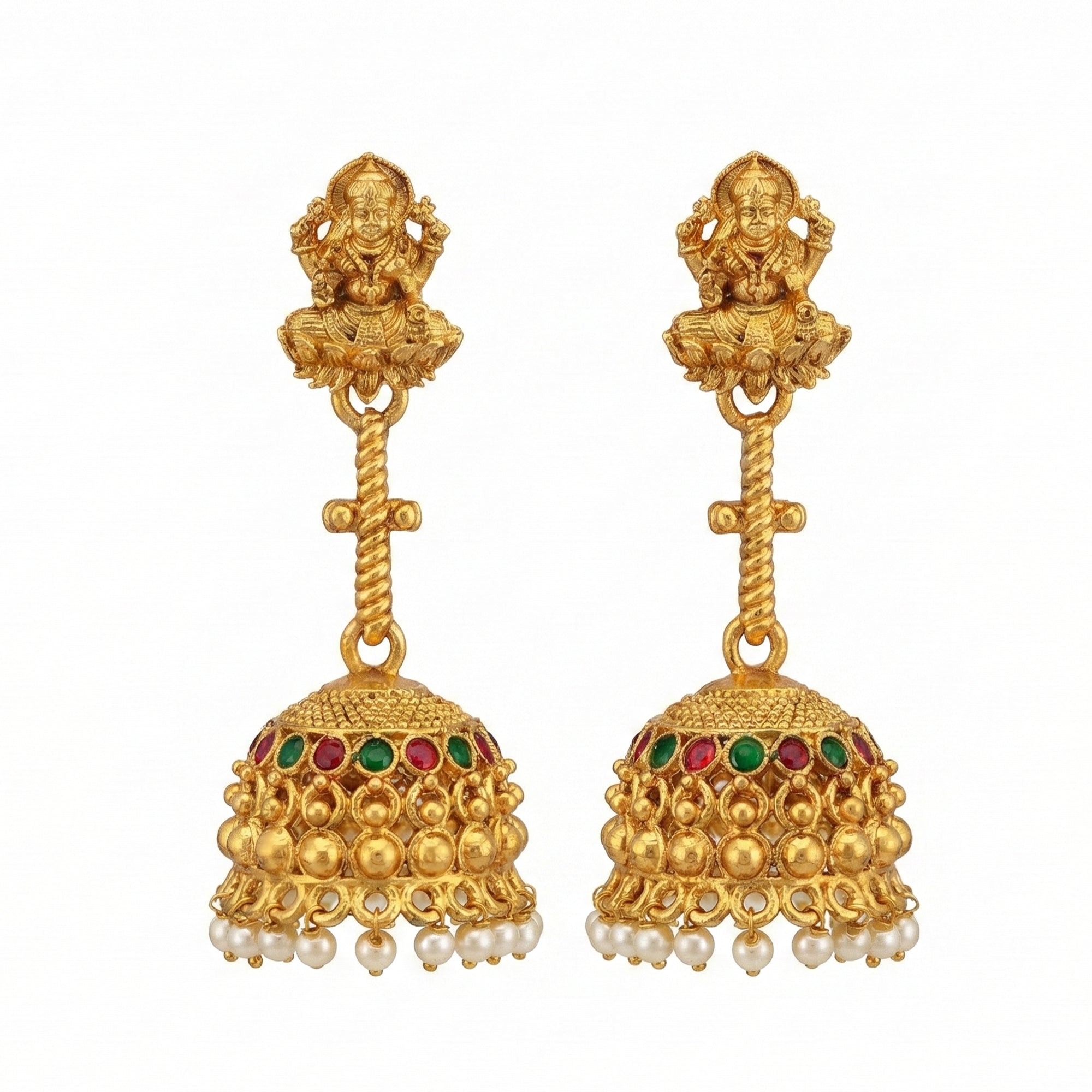 JS Fashion Traditional Rajwadi Gold Temple Jhumkas for Women & Girls - Distacart