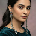 JS Fashion Traditional Long Oxidized Earrings with Ghungroo for Women & Girls - Distacart