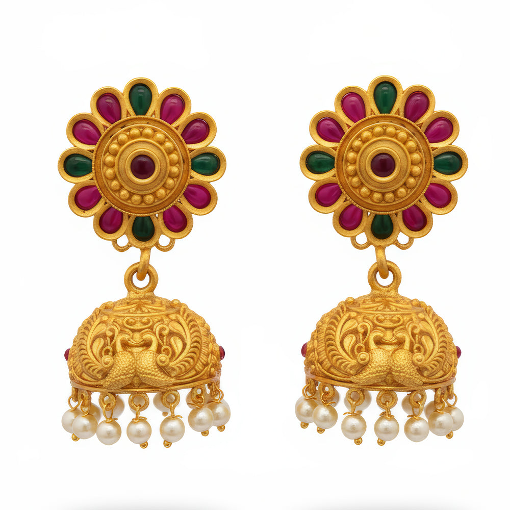 JS Fashion Reverse Stone Jhumki Earrings for Women - Distacart