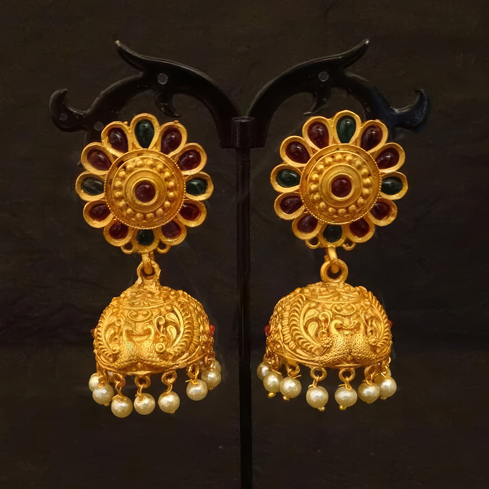 JS Fashion Reverse Stone Jhumki Earrings for Women - Distacart