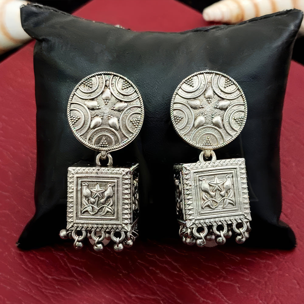 JS Fashion Traditional Trendy Oxidized Silver Polish Designer Earrings for Women & Girls - Distacart