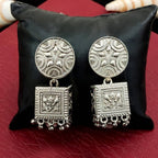 JS Fashion Traditional Trendy Oxidized Silver Polish Designer Earrings for Women & Girls - Distacart