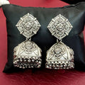 JS Fashion Beautiful Oxidised Silver Plated Jhumka Earrings for Women & Girls - Distacart
