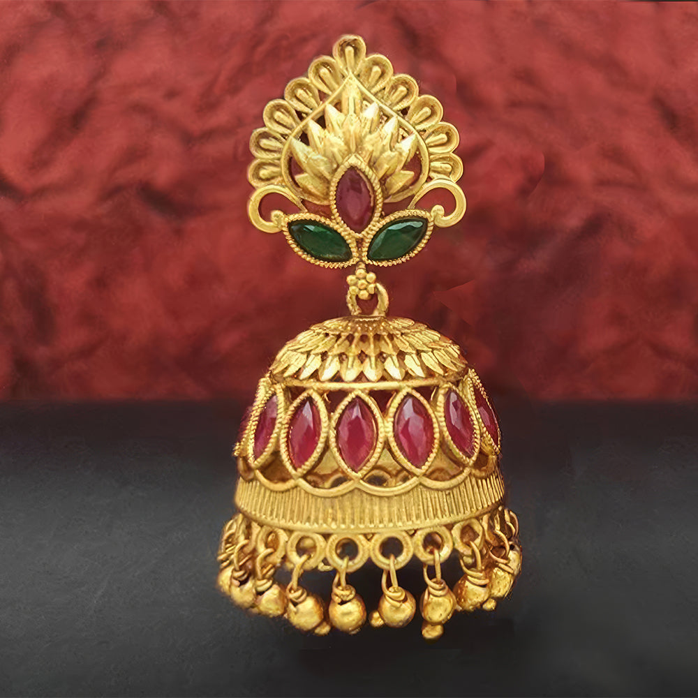 JS Fashion Matte Gold Designer Jhumka Earrings – Fancy Party Wear Traditional Jewelry for Women - Distacart