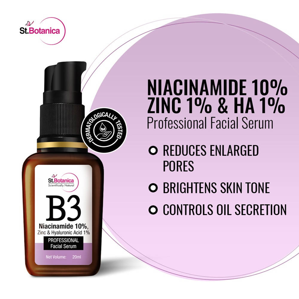 St.Botanica B3 Niacinamide, Zinc & Hyaluronic Acid Professional Facial Serum