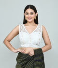 Joban Fashion Women's White Embroidered Stitched Blouse - Distacart
